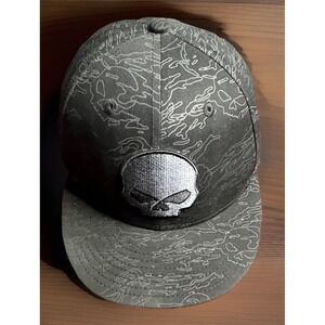 harley davidson Classic camo Gray Hat Big Skull Logo Embroidery